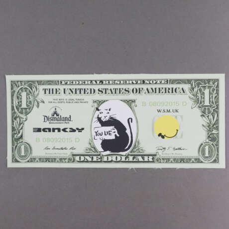 Banksy - "Dismal 1 Dollar Canvas" mit "You lie rat"-Motiv, 2… - Foto 4