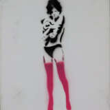 Banksy - "Dismal Canvas" mit Motiv "Banksy Mädchen umarmt Te… - Foto 1
