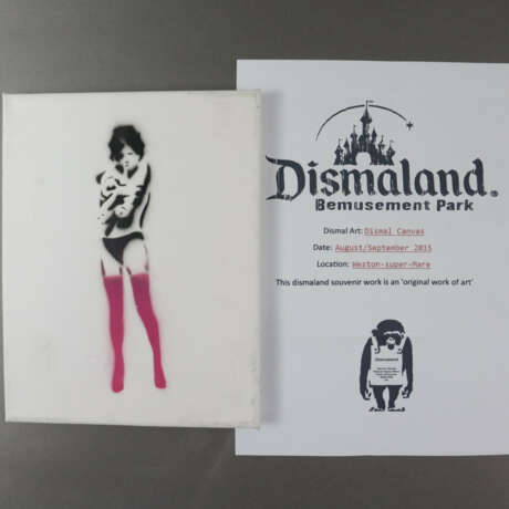 Banksy - "Dismal Canvas" mit Motiv "Banksy Mädchen umarmt Te… - Foto 5