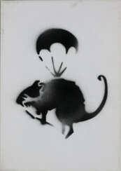 Banksy - "Dismal Canvas" mit Motiv "Ratte mit Fallschirm", 2…