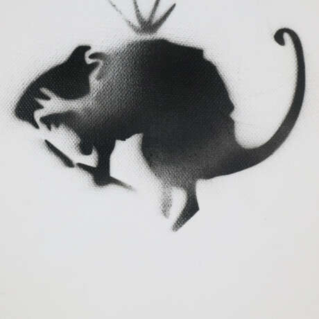 Banksy - "Dismal Canvas" mit Motiv "Ratte mit Fallschirm", 2… - photo 2