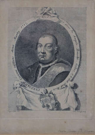 Brotti, Carlo -18.Jh.- Portrait Papst Pius VI. „PIUS VI. ali… - photo 1