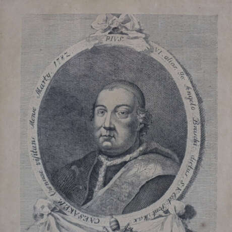 Brotti, Carlo -18.Jh.- Portrait Papst Pius VI. „PIUS VI. ali… - фото 3