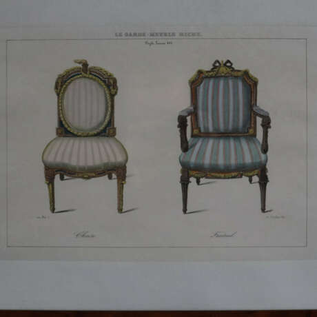 Fünf Tafeln mit Abbildungen von Sitzmöbeln des 19.Jhs - bez.… - фото 4