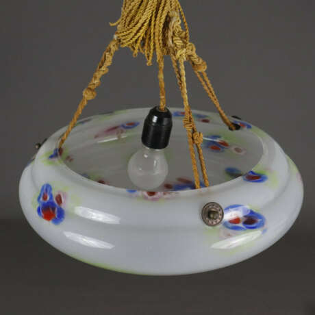Deckenlampe - 20. Jh., wohl Murano, Opalglas mit Farbeinschm… - photo 8