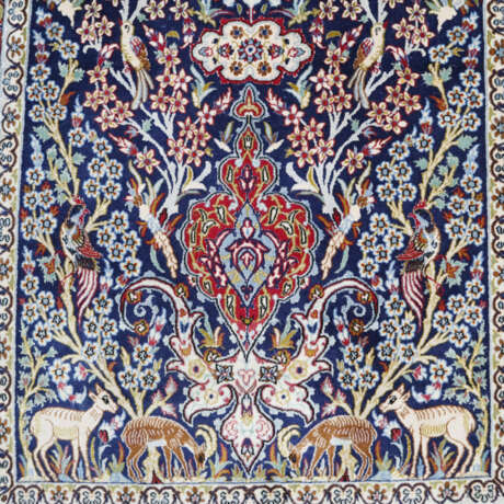 Isfahan-Brücke - Persien, signiert, Wolle mit Seide, blaugru… - Foto 6