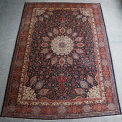 Großer Täbriz-Teppich - Persien, Wolle, dunkelblaugrundiges …