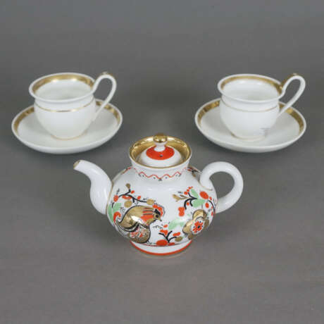 Russische Teekanne und zwei Empire-Tassen - Porzellan, 1x kl… - фото 1