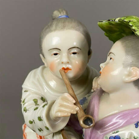 Chinoiserie-Gruppe mit rauchendem Paar - Porzellanmanufaktur… - Foto 5