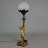 Jugendstil-Tischlampe - um 1900/10, Sockel signiert "H. Sibe… - фото 1