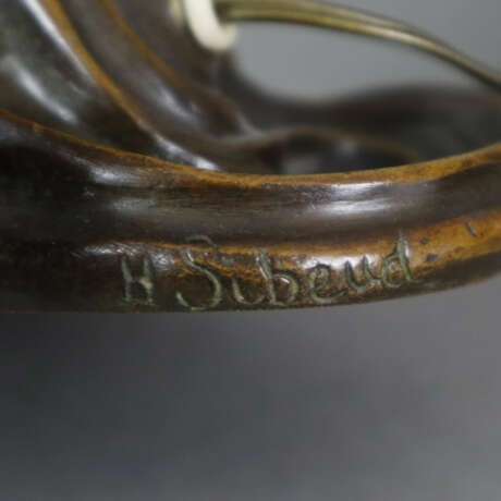 Jugendstil-Tischlampe - um 1900/10, Sockel signiert "H. Sibe… - фото 4