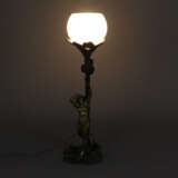 Jugendstil-Tischlampe - um 1900/10, Sockel signiert "H. Sibe… - Foto 5