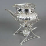 Prächtige Teekanne - deutsch, 800er Silber, ziselierter Blum… - Foto 1