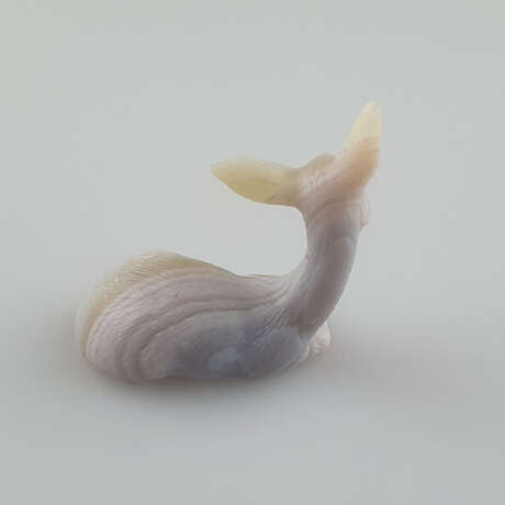 Kleine Achatfigurine eines Rehs - liegendes Reh mit leicht s… - photo 4