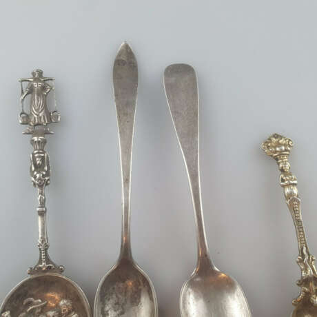 Vier antike Silberlöffel - diverse Alter, Herkunft und Forme… - фото 4