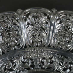 Korbschale im Barockstil - 800er Silber, ovale Form, durchbr…