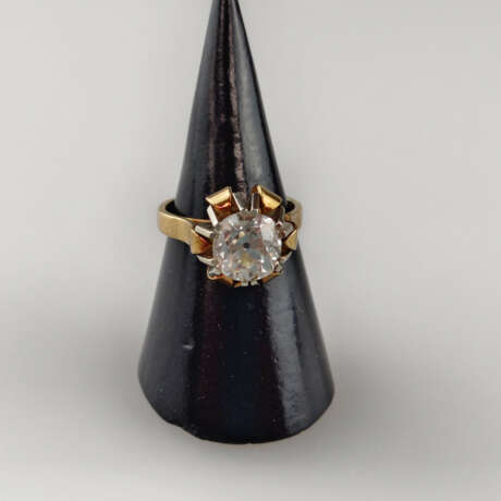 Solitärring mit großem Diamanten von über 2 ct.- Gelbgold 58… - photo 2