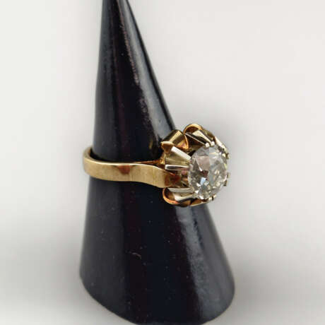 Solitärring mit großem Diamanten von über 2 ct.- Gelbgold 58… - photo 3