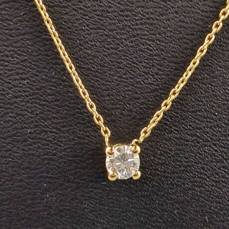 Diamantanhänger an zarter Kette - Gelbgold 750/000, gestempe… - Foto 1