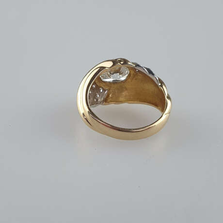 Diamantring - Gelb-/Weißgold 750/000, gestempelt, mittig bes… - Foto 5