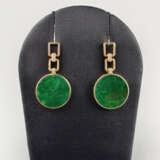 Ein Paar Jade-Ohrringe - Gelbgold 750/000 (18K), Gewicht ca.… - Foto 1