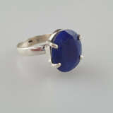 Saphir-Ring - 925er Silber, Ringkopf besetzt mit einem blaue… - фото 2