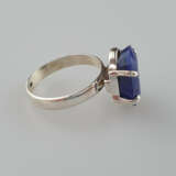 Saphir-Ring - 925er Silber, Ringkopf besetzt mit einem blaue… - фото 3