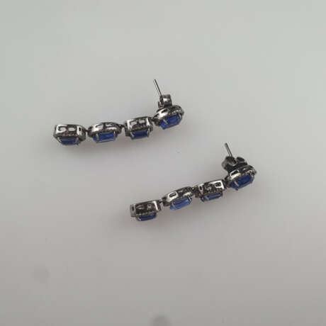 Ein Paar Ohrhänger mit Kyaniten und Diamanten - Sterling Sil… - photo 5