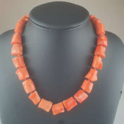 Korallenkette - Halskette aus 25 großen Korallen-Nuggets (L.…