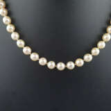 Perlenkette mit Silberschließe - champagnerfarbene Perlen mi… - фото 2