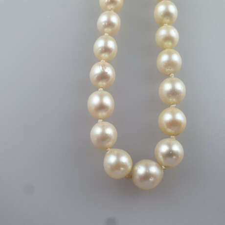 Perlenkette mit Silberschließe - champagnerfarbene Perlen mi… - Foto 4