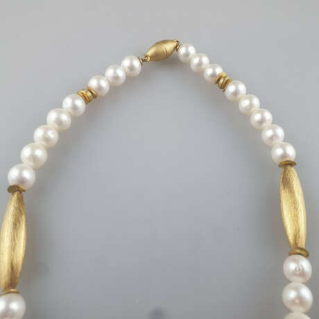 Perlenkette mit Citrinen - Halskette aus runden Perlen (Dm. … - Foto 5