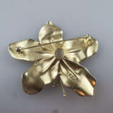 Fahrner-Brosche - 925er Silber, vergoldet, Blütenform, reich… - Foto 4