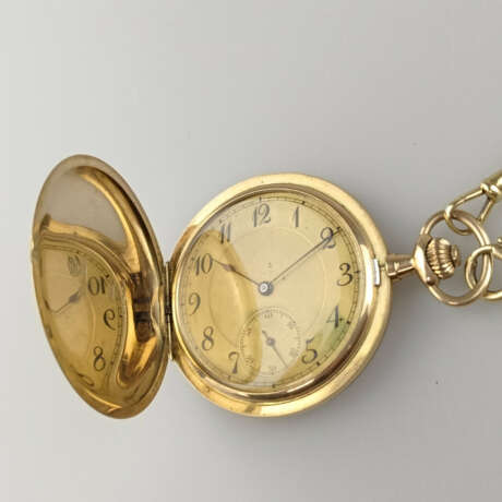 Savonnette-Herrentaschenuhr - Gelbgold 585/000, Punzen u.a. … - photo 2