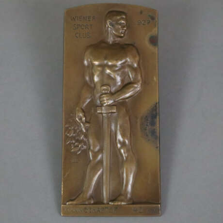Bronzeplakette "Wiener Sport Club 1927" - hochrechteckige Fo… - photo 1