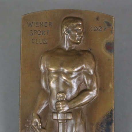 Bronzeplakette "Wiener Sport Club 1927" - hochrechteckige Fo… - фото 2