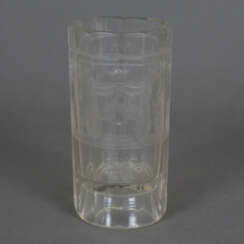Freimaurer-Becher - dickwandiges Glas, mehrfach facettierte …
