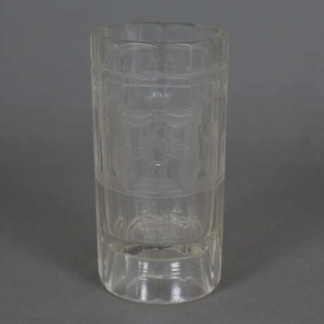 Freimaurer-Becher - dickwandiges Glas, mehrfach facettierte … - Foto 1