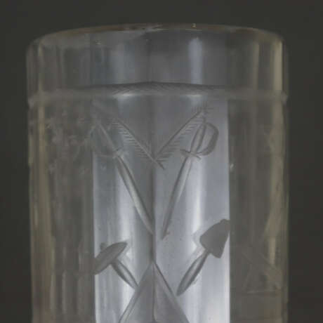 Freimaurer-Becher - dickwandiges Glas, mehrfach facettierte … - photo 3