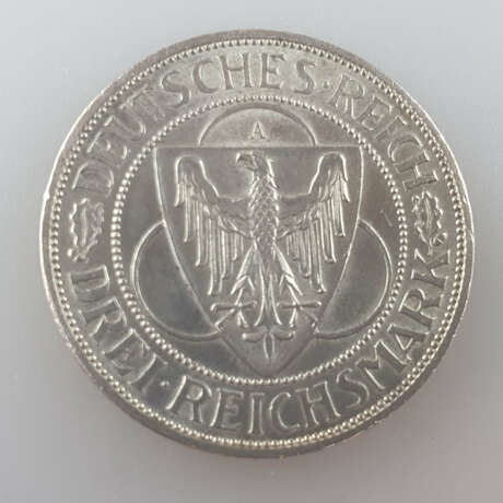 Silbermünze 3 Reichsmark 1930 - Weimarer Republik, " Rheinla… - photo 2