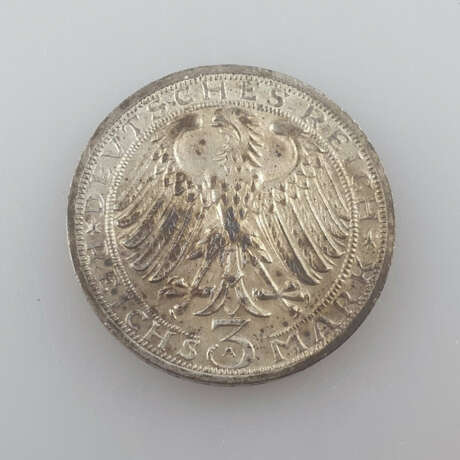 Silbermünze 3 Reichsmark 1928 - Weimarer Republik, 900 Jahr… - Foto 2