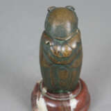 Tierfigur "Eule" - Bronzeminiatur, dunkelbraun und grün pati… - Foto 3