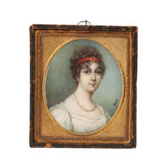 Miniatur 'Damen-Bildnis', 19. Jahrhundert