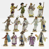 14 figures from the Commedia dellArte. Meissen, mostly after the models by J. J. Kändler and P. Reinicke - фото 1