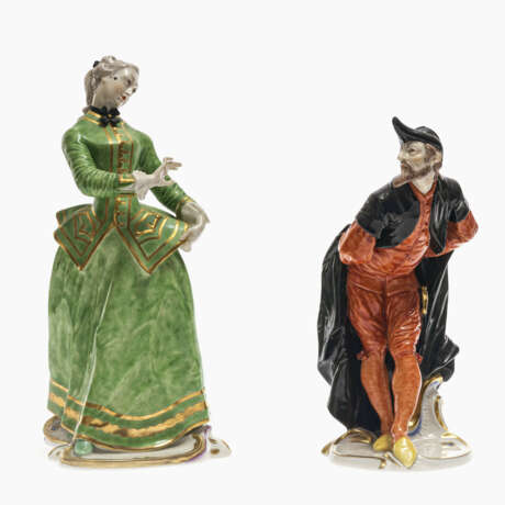 Komplette Serie von 16 Figuren der Commedia dellArte. Nymphenburg, nach Modell von F. A. Bustelli - Foto 2