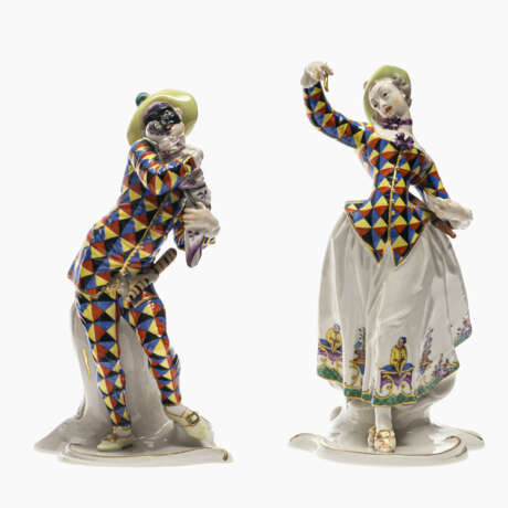 Complete series of 16 figures from the Commedia dellArte. Nymphenburg, after the model by F. A. Bustelli - photo 3