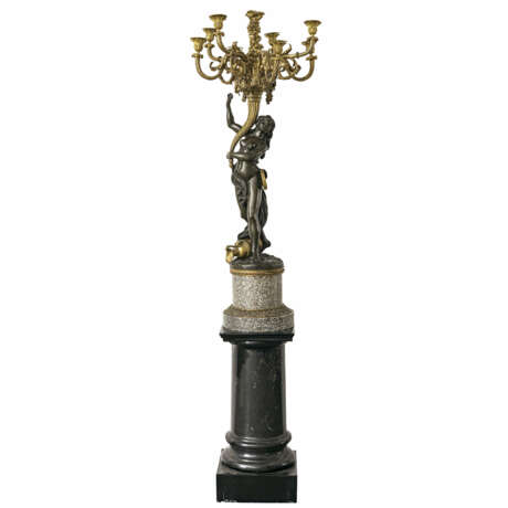 A nine-light candelabrum with Bacchante. France, late 19th century - photo 1