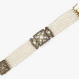 A historicising cocktail bracelet decorated with rose-cut diamonds and cultured pearls. Germany - photo 2