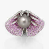 Ring mit rosa Saphiren, Brillanten und Tahiti-Zuchtperle. Nürnberg, Juwelier SCHOTT - Foto 2