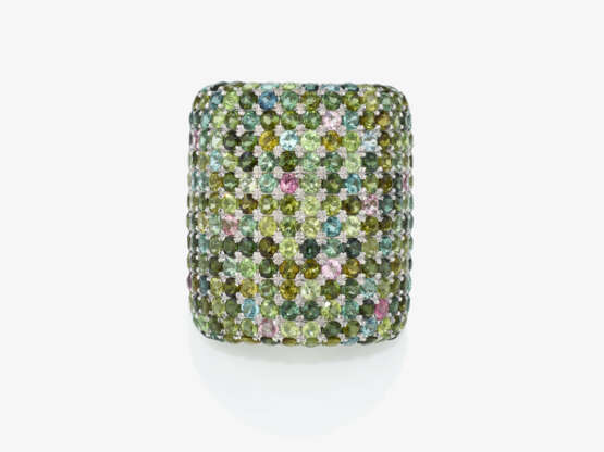 A magnificent cocktail ring decorated with tourmalines in fine multi-coloured nuances. Germany - photo 2